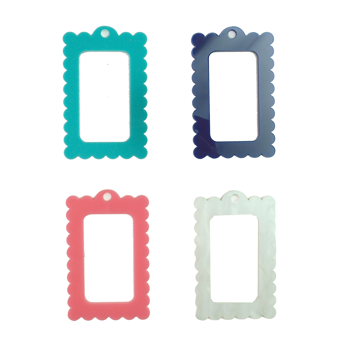 Bag Tag: Small Scallop Rectangle