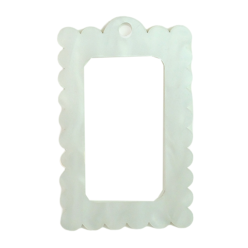 Bag Tag: Small Scallop Rectangle