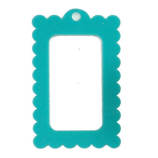 Bag Tag: Small Scallop Rectangle