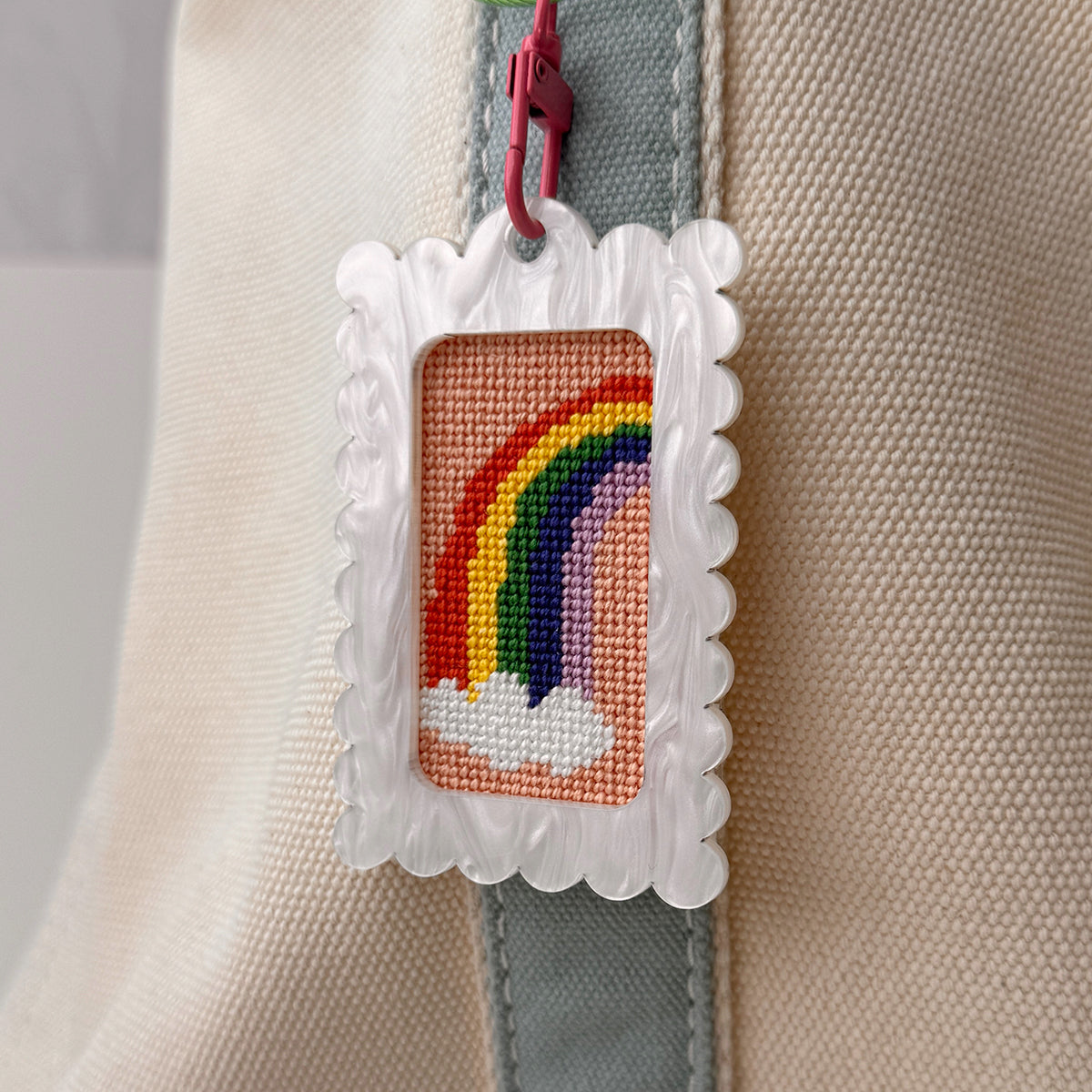 Rainbow 1.25"x 2.25" Mini Needlepoint Canvas
