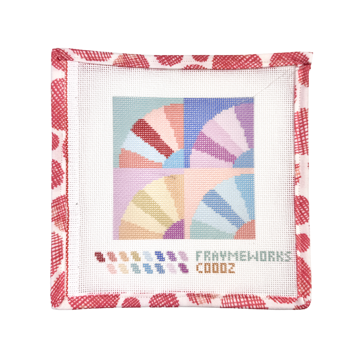 Grandma's Fan Quilt Block 4x4" Needlepoint Canvas