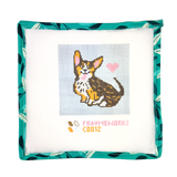 Corgi Love 4x4" Needlepoint Canvas