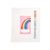 Rainbow 1.25"x 2.25" Mini Needlepoint Canvas