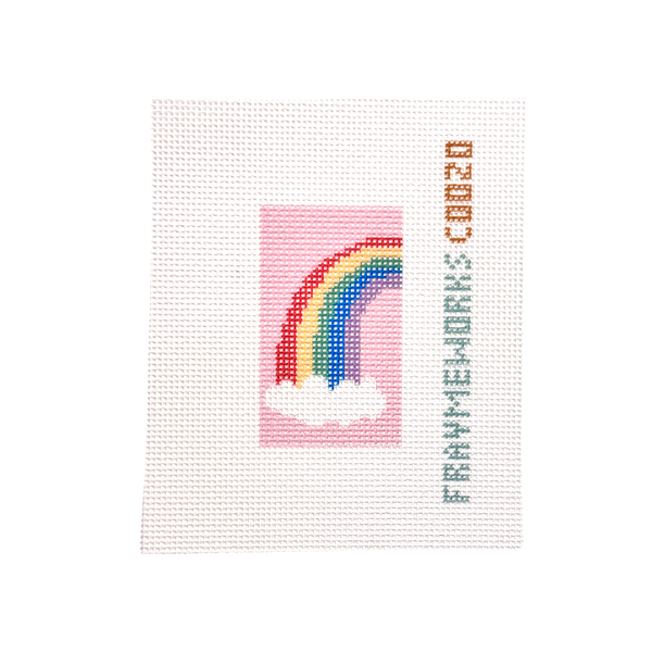 Rainbow 1.25"x 2.25" Mini Needlepoint Canvas
