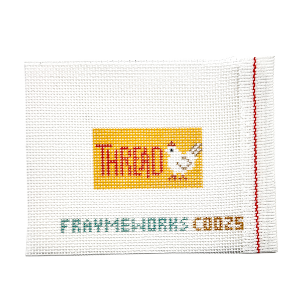 Thread Chicken Yellow 1.25"x 2.25" Mini Needlepoint Canvas
