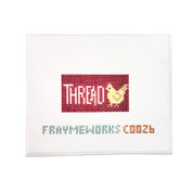 Thread Chicken Red 1.25"x 2.25" Mini Needlepoint Canvas