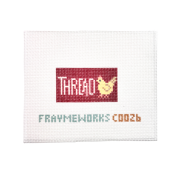 Thread Chicken Red 1.25"x 2.25" Mini Needlepoint Canvas
