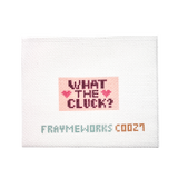 What the Cluck Pink 1.25"x 2.25" Mini Needlepoint Canvas