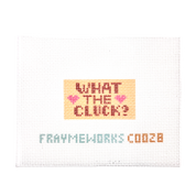 What the Cluck Gold 1.25"x 2.25" Mini Needlepoint Canvas