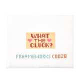 What the Cluck Gold 1.25"x 2.25" Mini Needlepoint Canvas
