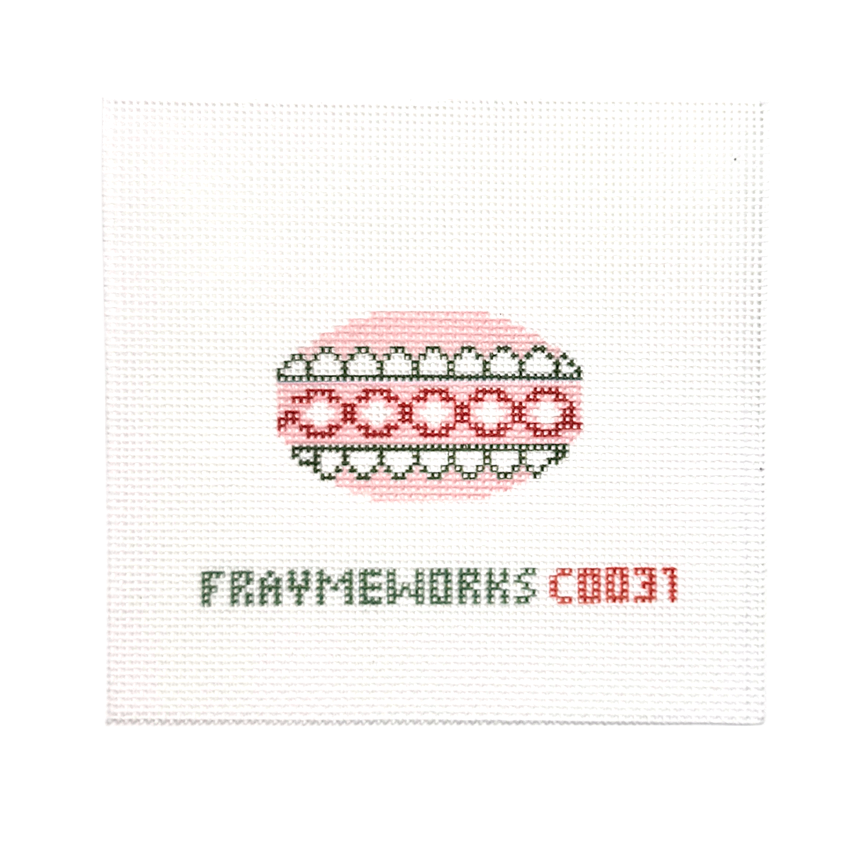 Ornament Pink 1.25"x 2.5" Mini Needlepoint Canvas