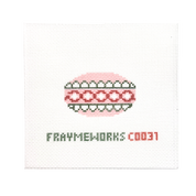 Ornament Pink 1.25"x 2.5" Mini Needlepoint Canvas