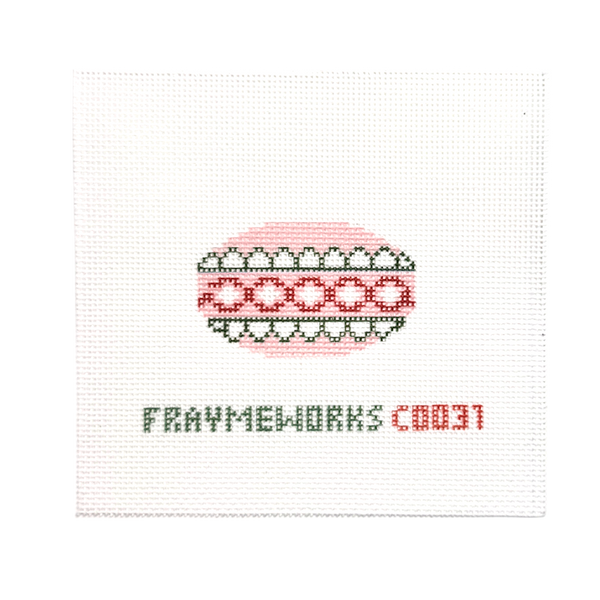 Ornament Pink 1.25"x 2.5" Mini Needlepoint Canvas