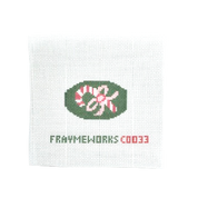 Ornament Candy Cane 1.25"x 2.5" Mini Needlepoint Canvas