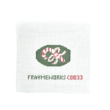 Ornament Candy Cane 1.25"x 2.5" Mini Needlepoint Canvas