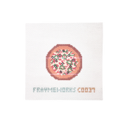 Pizza Big 2.25" round Mini Needlepoint Canvas