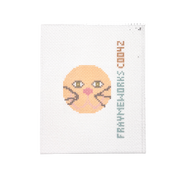 Cat Yellow 1.75" Round Mini Needlepoint Canvas