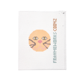 Cat Yellow 1.75" Round Mini Needlepoint Canvas