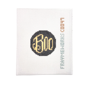 Boo Black 1.75" Round Mini Needlepoint Canvas