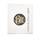 Boo Black 1.75" Round Mini Needlepoint Canvas