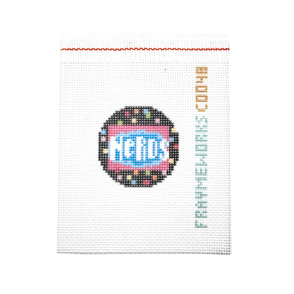 Nerds 1.75" Round Mini Needlepoint Canvas
