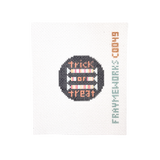 Trick or Treat 1.75" Round Mini Needlepoint Canvas
