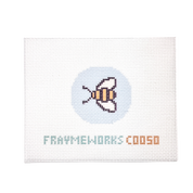 Bee 1.75" Round Mini Needlepoint Canvas