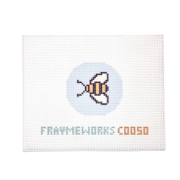 Bee 1.75" Round Mini Needlepoint Canvas