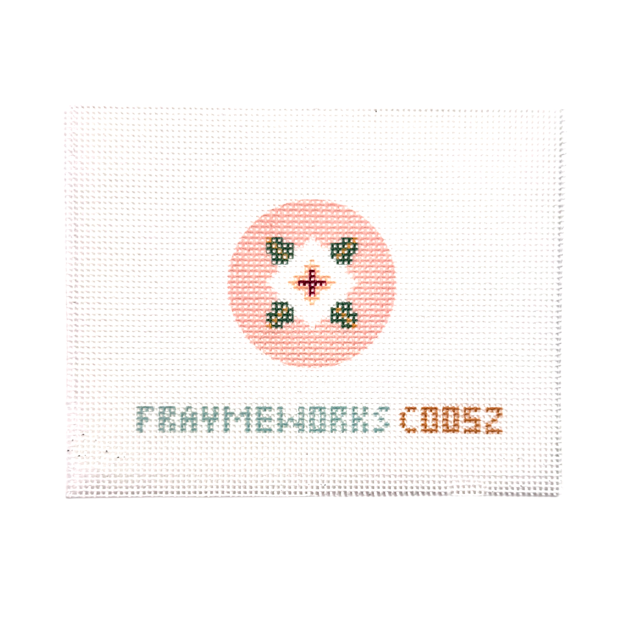 Dogwood 1.75" Round Mini Needlepoint Canvas