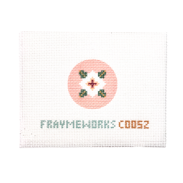 Dogwood 1.75" Round Mini Needlepoint Canvas