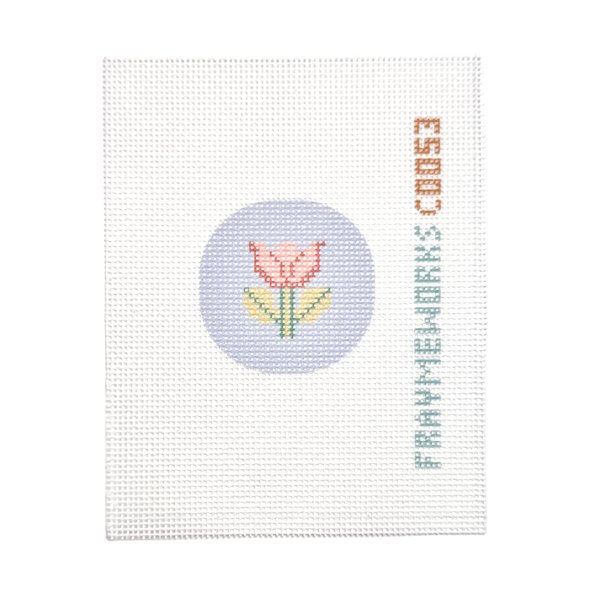 Tulip 1.75" Round Mini Needlepoint Canvas
