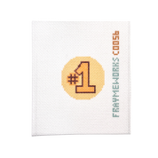 Number 1 Gold 1.75" Round Mini Needlepoint Canvas