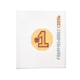 Number 1 Gold 1.75" Round Mini Needlepoint Canvas