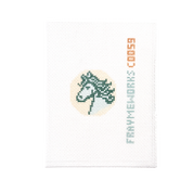 Green Horse 1.75" Round Mini Needlepoint Canvas