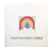 Square Rainbow 2" Square Mini Needlepoint Canvas