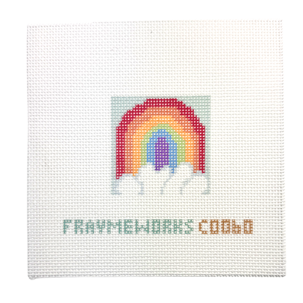 Square Rainbow 2" Square Mini Needlepoint Canvas