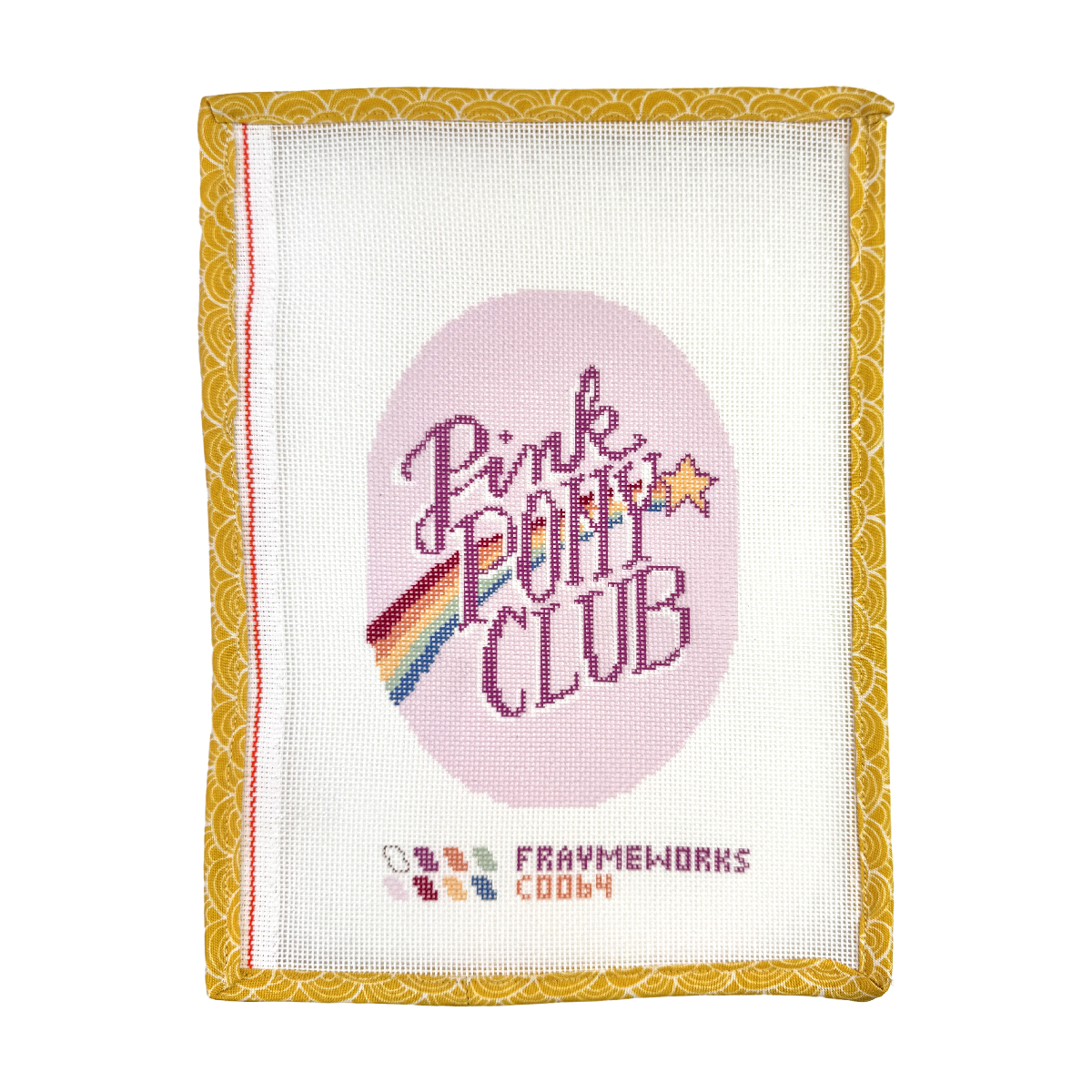 Pink Pony Club 4.25" x 7.25" Oval Needlepoint Canvas