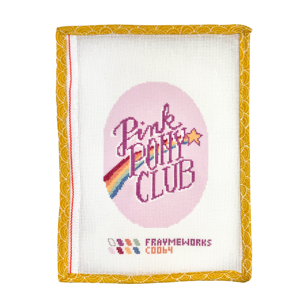 Pink Pony Club 4.25" x 7.25" Oval Needlepoint Canvas