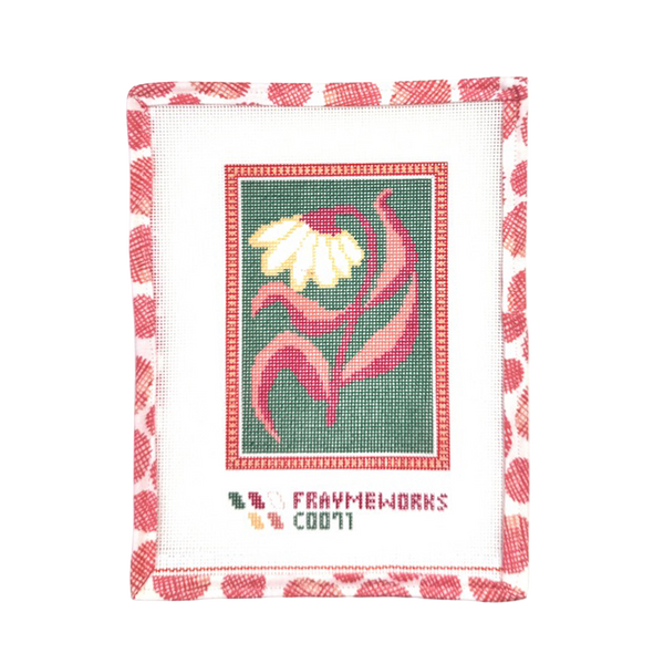 Red Green Flower Needlepoint Canvas