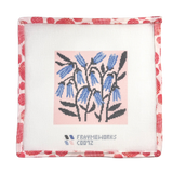 Blue Flowers Pink Needlepoint Canvas