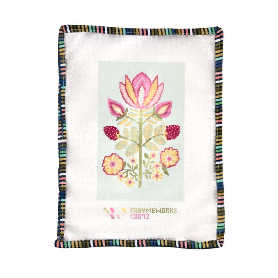 Folk Flowers Needlepoint Canvas