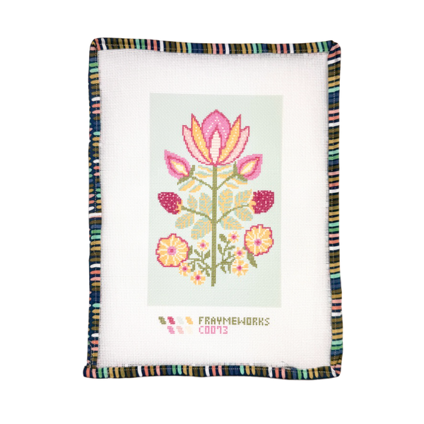 Folk Flowers Needlepoint Canvas