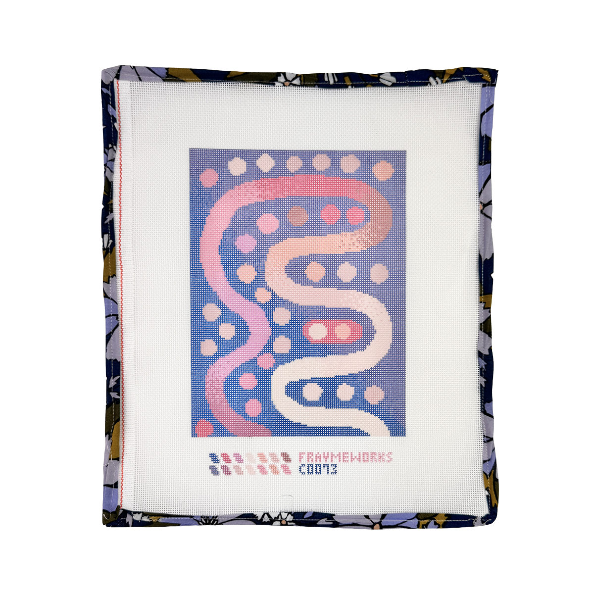Blue Squiggle Needlepoint Canvas