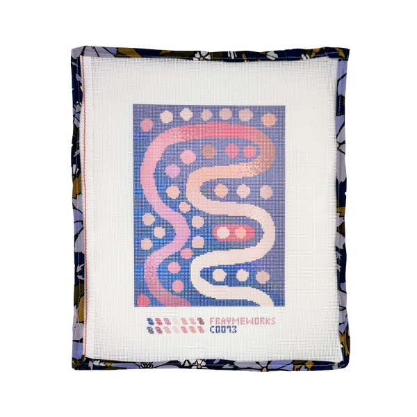 Blue Squiggle Needlepoint Canvas