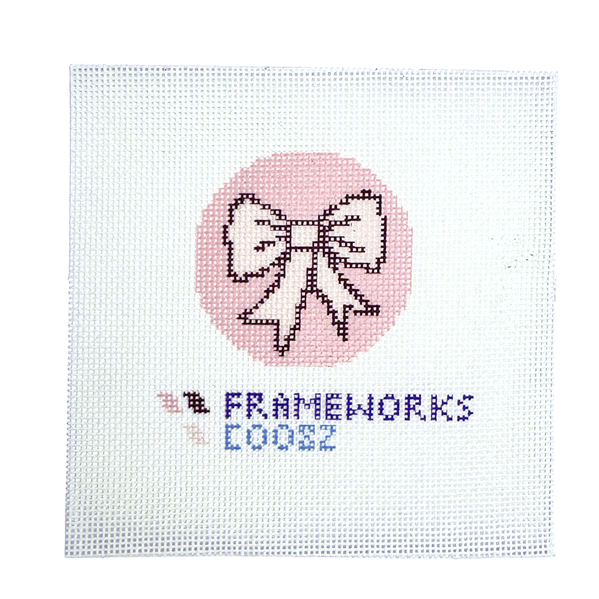 Bow Red/Pink Mini Needlepoint Canvas