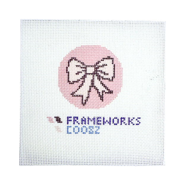 Bow Red/Pink Mini Needlepoint Canvas