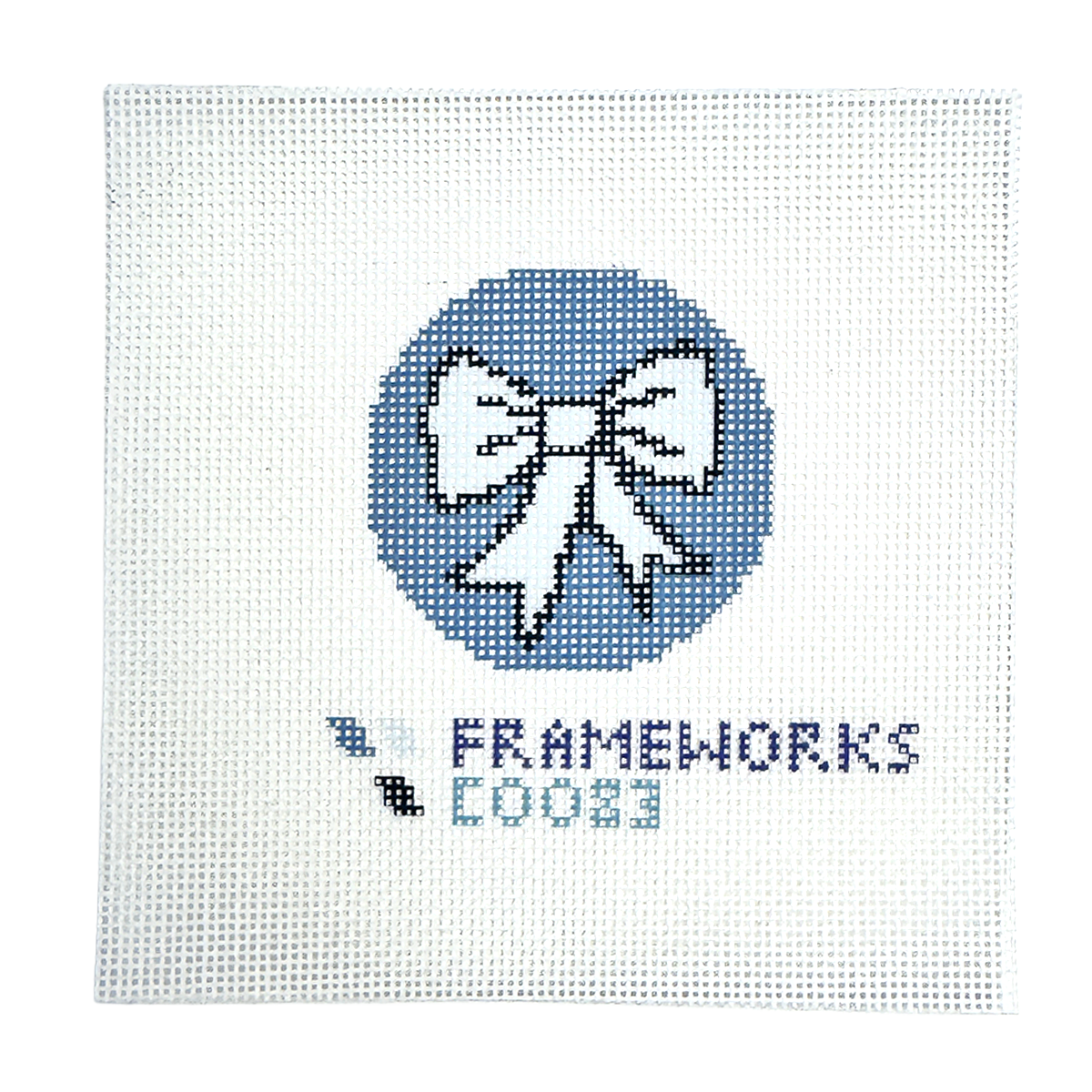 Bow Blue Mini Needlepoint Canvas