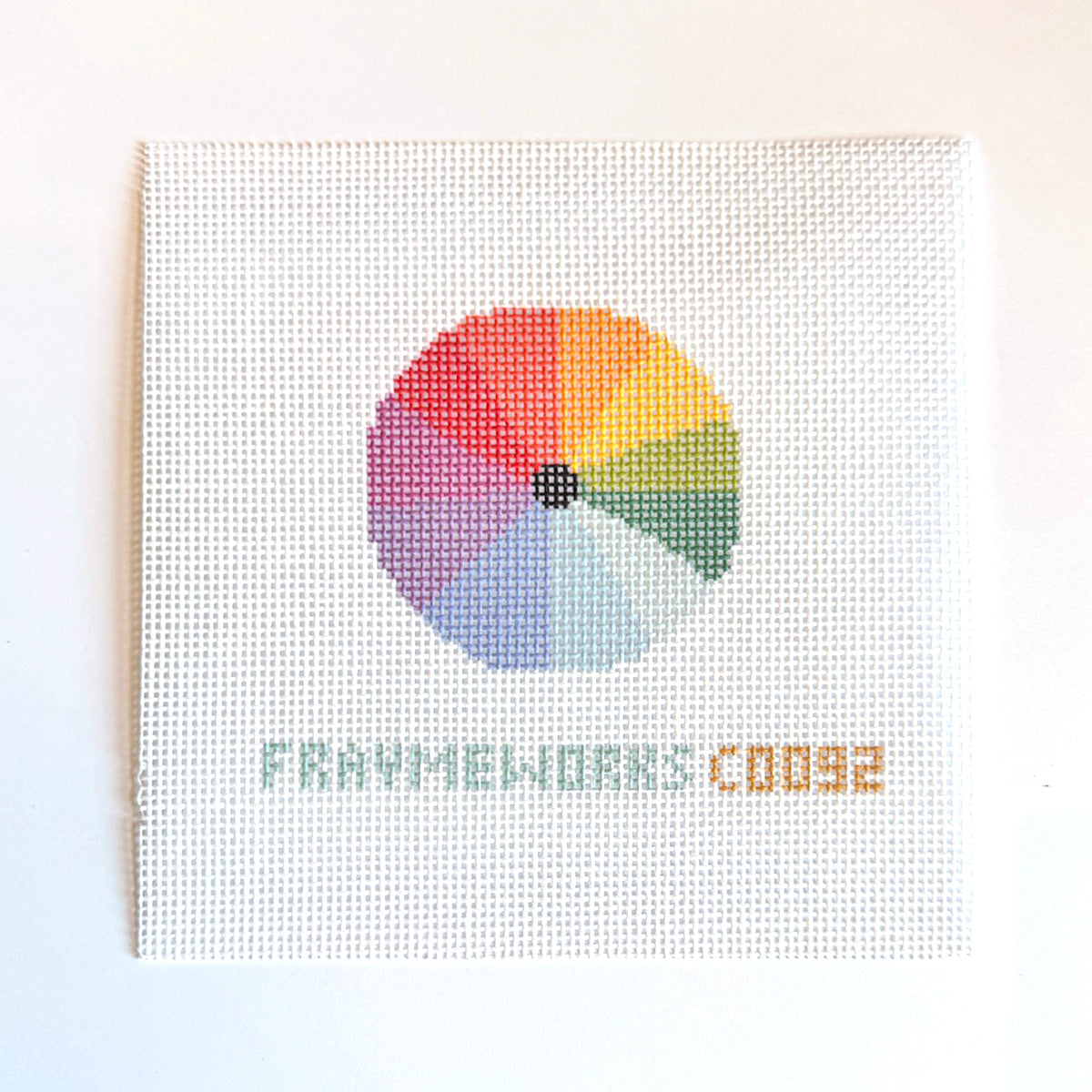 Rainbow Wheel Mini Needlepoint Canvas