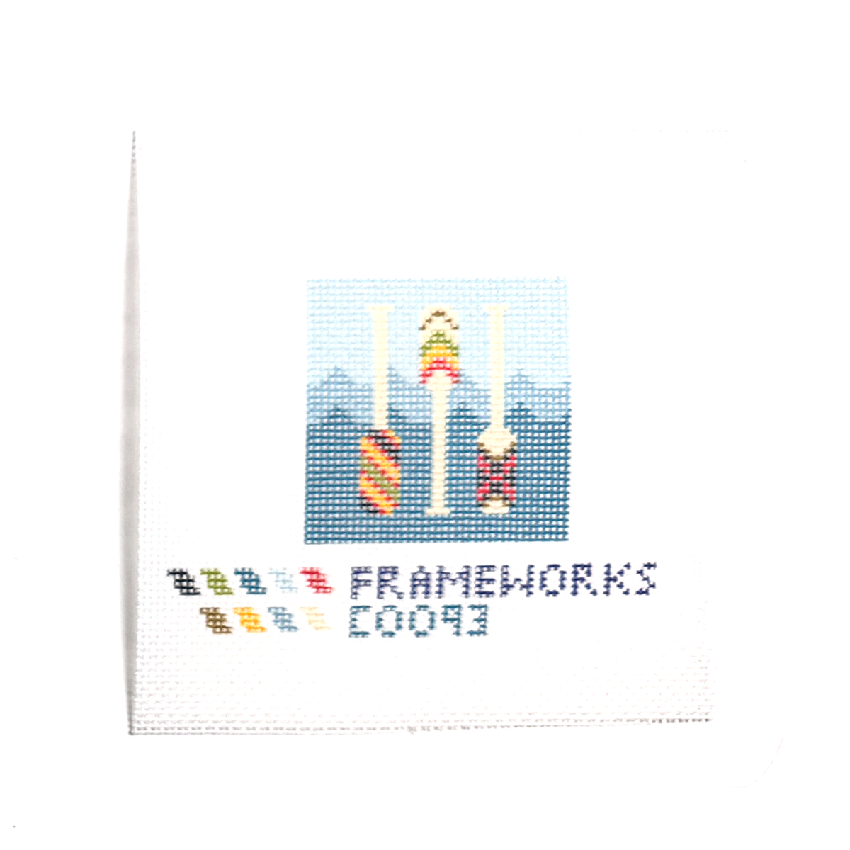 Canoe Paddles Mini Needlepoint Canvas