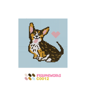 Corgi Love 4x4" Needlepoint Canvas